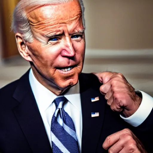 Image similar to joe biden sniffing a pile of hair