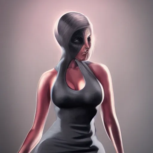 Prompt: painting of a female in a skintight dress, by dan hillier and charlie bowater and artgerm, 4 k, highly detailed, trending on artstation, volumetric lightning, highly detailed, - s 1 5 0