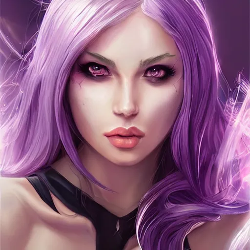 Image similar to violet from arcane, vi from arcane, art by artgerm,