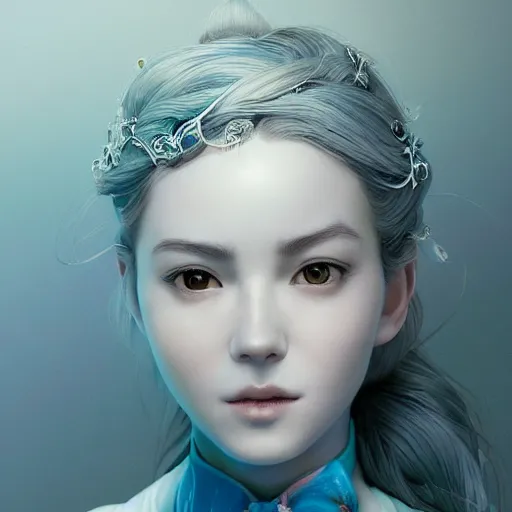 Image similar to the portrait of a blueberry that resembles an absurdly beautiful, graceful, elegant, sophisticated irene girl, an ultrafine hyperdetailed illustration by kim jung gi, irakli nadar, intricate linework, bright colors, octopath traveler, final fantasy, unreal engine 5 highly rendered, global illumination, radiant light, detailed and intricate environment