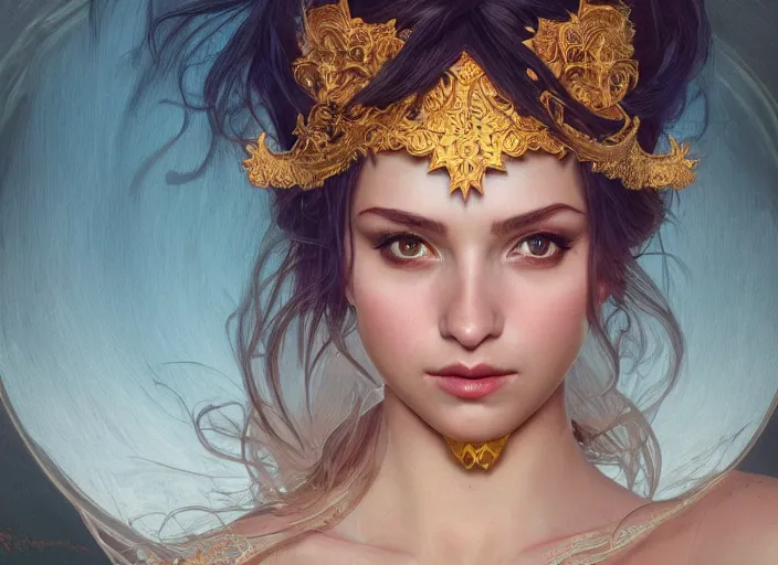 Image similar to masked, perfectly-centered-Portrait of the most beautiful woman on the planet , intricate, highly detailed, artstation, concept art, concept render, octane, redshift, smooth, sharp focus, illustration,award-winning, Unreal Engine 5, 8K, art by artgerm and greg rutkowski and alphonse mucha