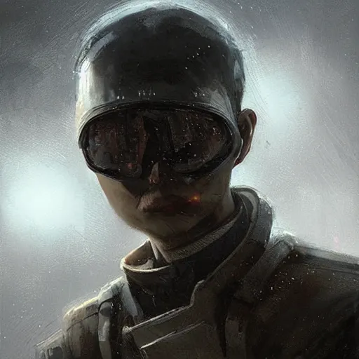 Image similar to Portrait of a man by Greg Rutkowski, he is about 20 years old, korean, short black hair, young, manly, attractive, tall and slim, smart looking, he is wearing futuristic military fatigues, highly detailed portrait, scifi, digital painting, artstation, concept art, smooth, sharp foccus ilustration, Artstation HQ