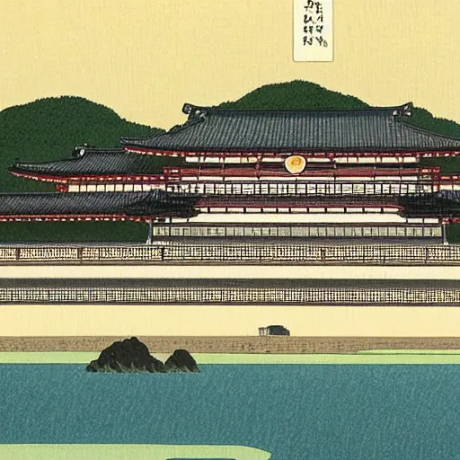 Prompt: the Imperial Palace,Hasui Kawase