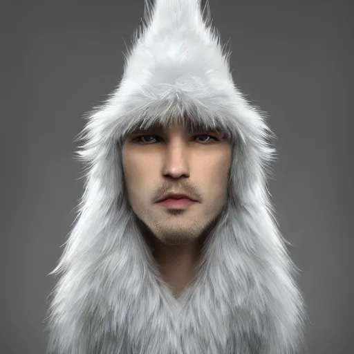 Image similar to portrait of a white panter with a very long fur and wizard hat, fantasy, trending on artstation, heroic pose, illustration, highly detailed, simple, 8k