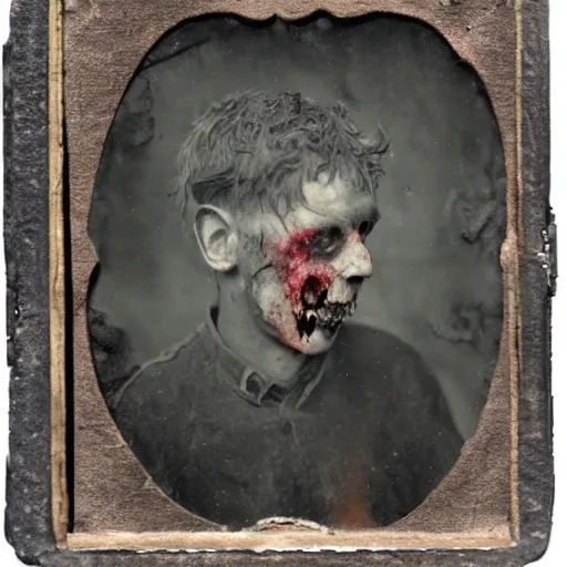 Image similar to tintype of a mangled zombie