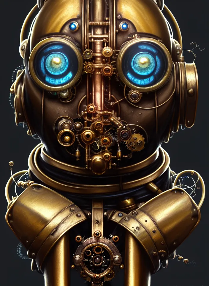 Prompt: symmetry!! close face portrait of a steampunk robot from bioshock, vintage, bronze metal!! underwater atmosphere, intricate, serene, highly detailed, digital painting, artstation, symmetric concept art, smooth, sharp focus, illustration, art by artgerm and greg rutkowski and alphonse mucha, 8 k