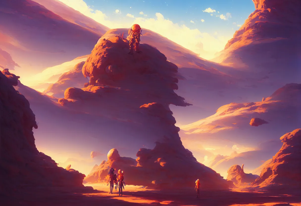 Image similar to arid planet, ntricate oil painting, high detail illustration, sharp high detail, manga and anime 1 9 9 9, official fanart behance hd artstation by jesper ejsing and makoto shinkai, 4 k