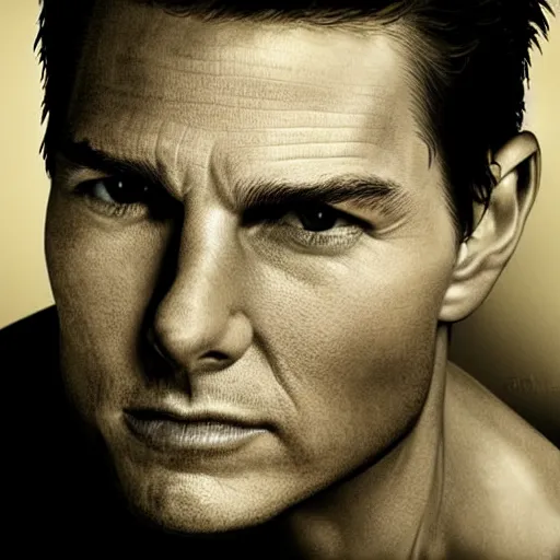 Image similar to Portrait of Tom Cruise as an alien, cinematic headshot, detailed, sharp