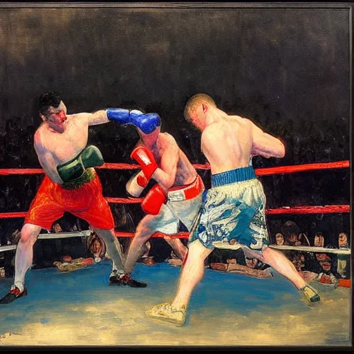 Image similar to a boxing match, by george bellows