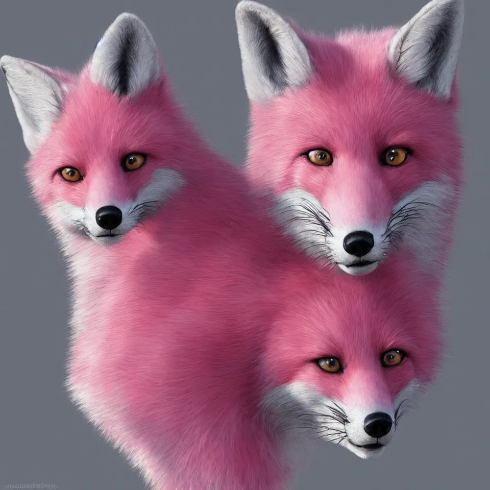 Image similar to pink fox, hyper realistic, 1 6 k, artstation,