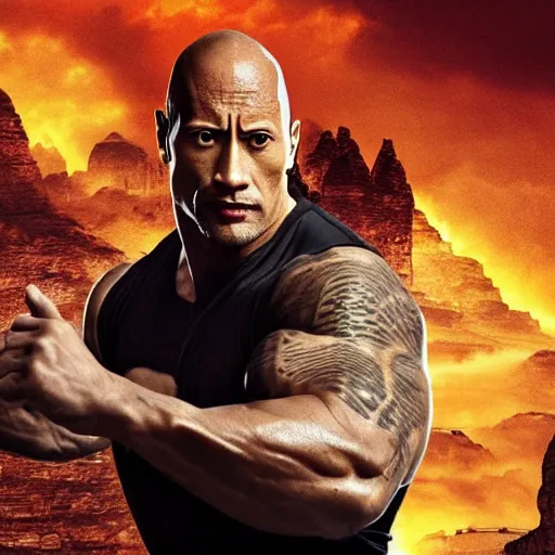 Prompt: Dwayne Johnson as Kung Fu master