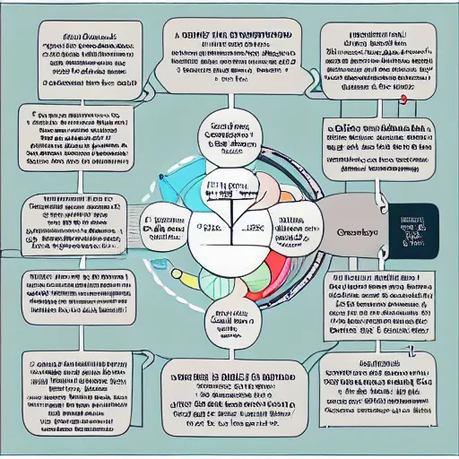 Image similar to a beautifully illustrated flowchart explaining the beginning and end of the universe