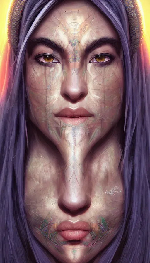 Prompt: portrait of a digital shaman, by artgerm