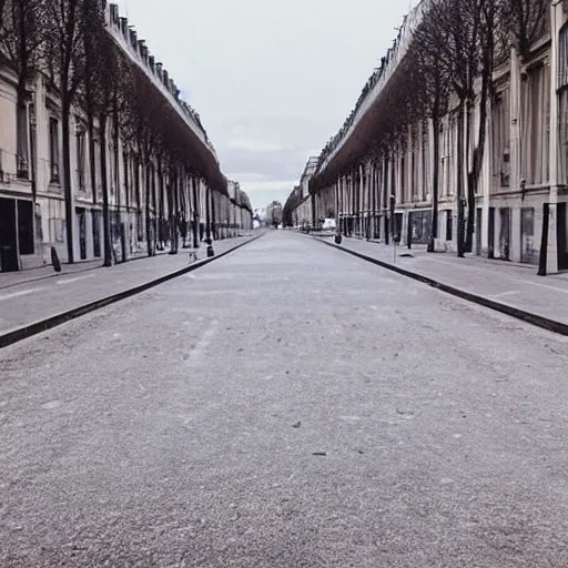 Image similar to an empty street in paris in the year 2 0 2 0
