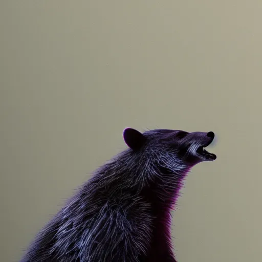 Image similar to profile of an racoon!!! bear!! hybrid, bold natural colors, masterpiece, trending on artstation, photograph