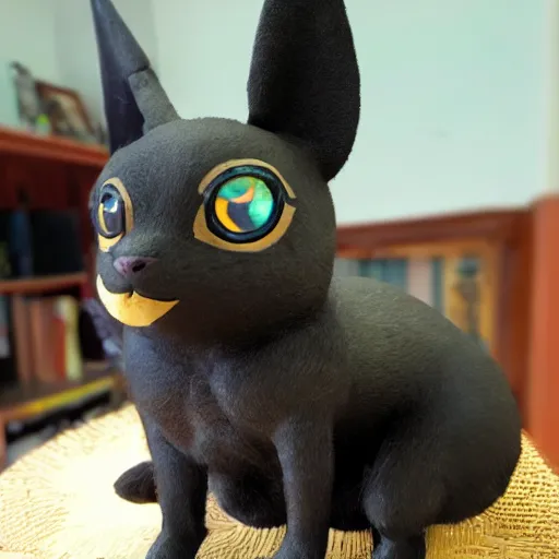 Prompt: a photo of a real life Umbreon,Pokemon, real life size