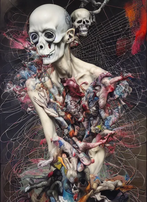 Prompt: death is not mercurial it's patient unlike life, a brutalist designed, gothic, rich deep colours, painted by francis bacon, julie heffernan, glenn brown, adrian ghenie, james jean and petra cortright, part by gerhard richter, part by takato yamamoto. a surrealist painting, 8 k masterpiece.