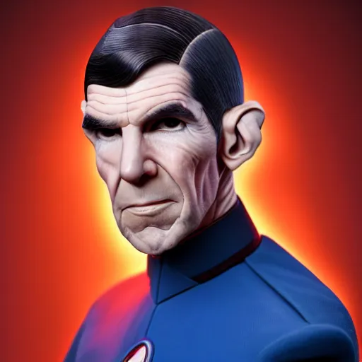 Prompt: a beautiful portrait of mister spock wearing a star wars uniform, 8 k