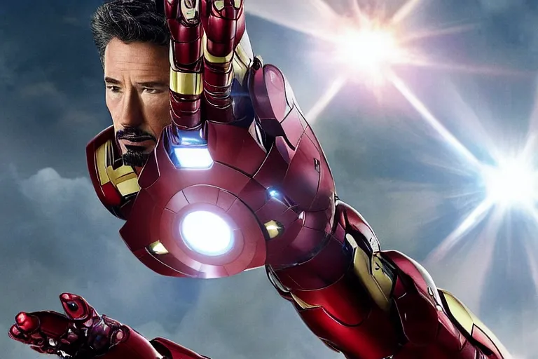 Prompt: richard gere is new iron man, epic scene from marvel movie, photo realistic