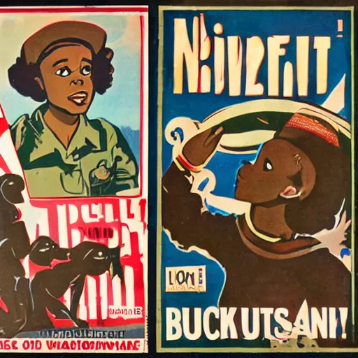 Image similar to buckwheat propaganda style