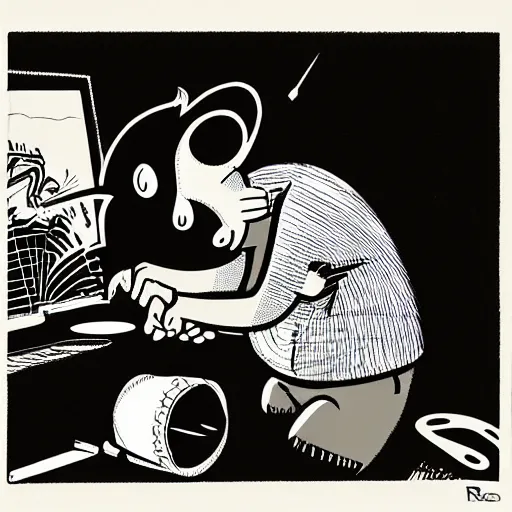 Image similar to a black and white photograph of a guy destroying a computer with a baseball bat, in the style of gary baseman, robert crumb, jenny saville, photorealism, photography, realistic, surreal, high contrast, soft lighting, film photography