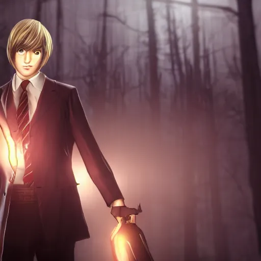 Image similar to Screenshot of Light Yagami in Dead By Daylight