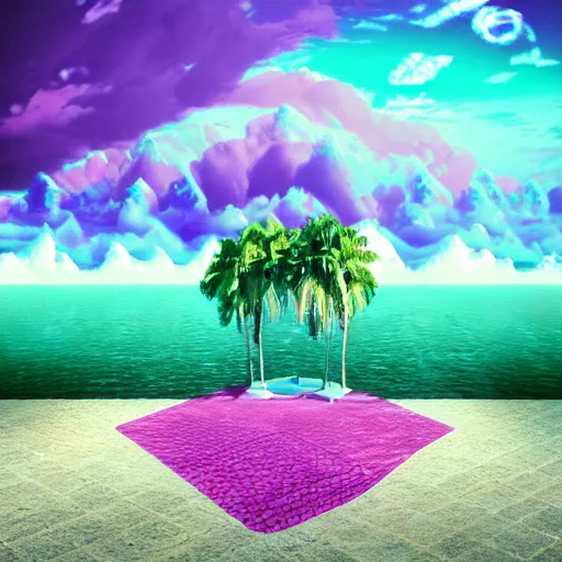 Prompt: surreal vaporwave dreamscape