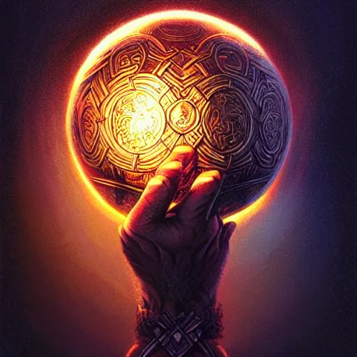 Prompt: odin holds his hands on the dragon orb, beautiful detailed pixelart by albertov, intricate details, beautiful, dithered gradients, volumetric lighting, cgsociety, artstation, smooth, sharp focus, 2 d illustration, by greg rutkowski, amazing art by dan mumford, by anato finnstark