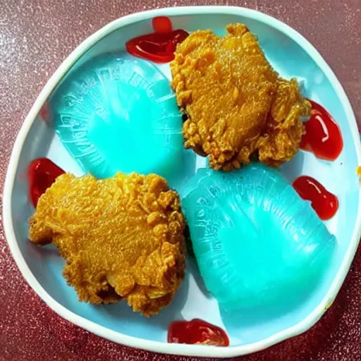 Image similar to jello shaped like fried chicken