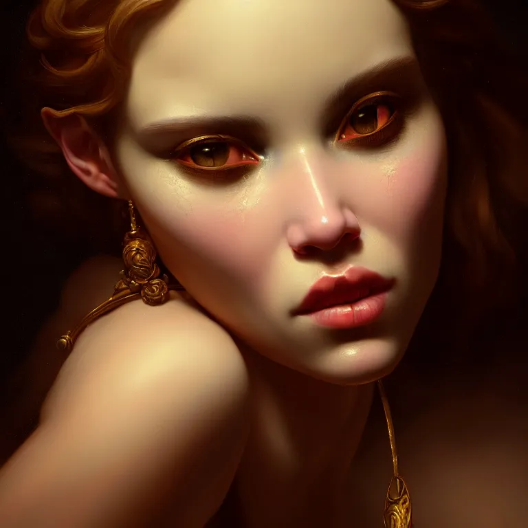 Image similar to epic professional digital art of sweet eyes, accent lighting, painted, intricate, detailed, cheery, fun, effervescent, by roberto ferri, epic, stunning, gorgeous, much wow, much detail, cinematic, masterpiece, unreal engine render