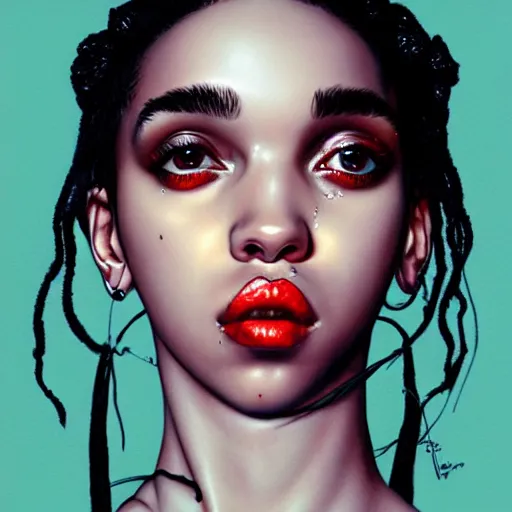 Image similar to fka twigs portrait by james jean and Jason Chan