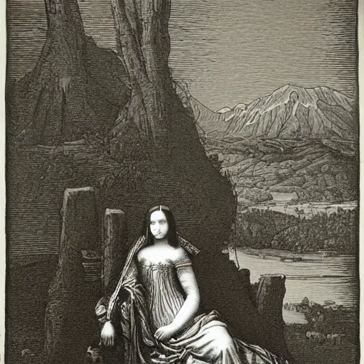 Prompt: monalisa in the style of Gustave Doré!!!!!!!!!!!!!!!!!!!, etching, etching, etching painting, etching!!!!!!!!!!!!!!!!!!!, wood-engraving!, Gustave Doré, Gustave Doré, Gustave Doré!!!!!!!!!!