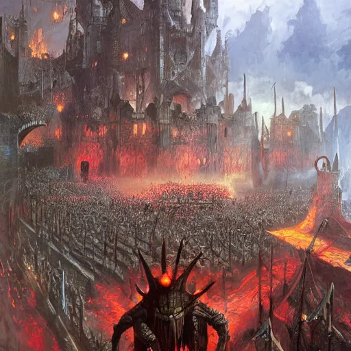 Image similar to overlord showing his grand magic to an enemy kingdom by marc simonetti