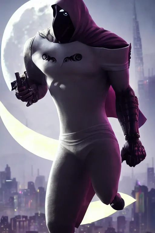 Prompt: moon knight mixed with saints row, rpg reference, art by greg rutkowski, artgerm, trending on artstation, octane render, insanely detailed, 8 k, hd