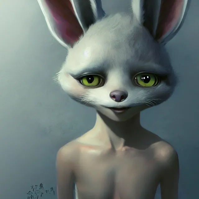 Image similar to a beautiful portrait of a cute anthropomorphic humanoid fursona. big eyes. character design by cory loftis fenghua zhong ryohei hase isma