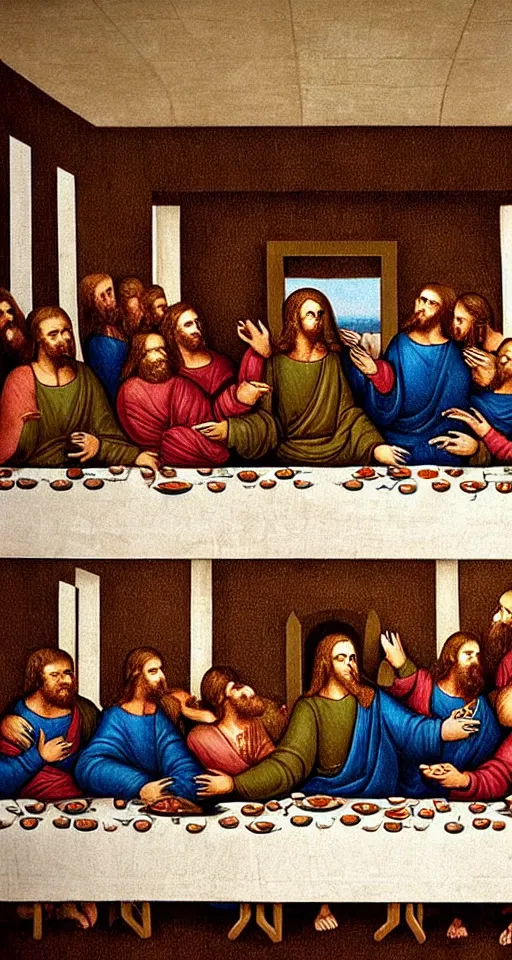 Image similar to the last supper at mcdonalds