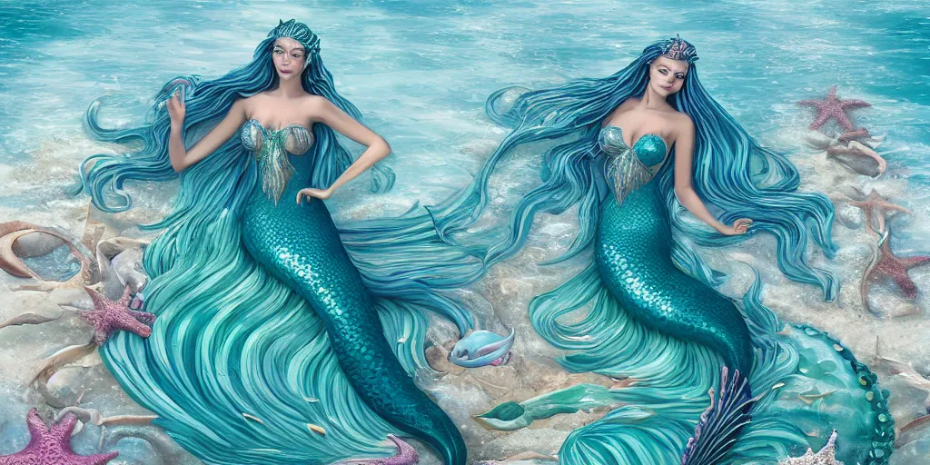 Prompt: queen of the ocean mermaid, highly detailed, 8k UHD