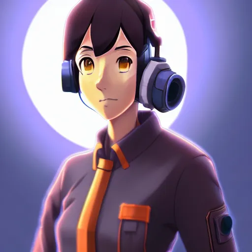 Prompt: beautiful makoto shinkai anime style digital painting portrait of engineer woman from team fortress 2 by valve, 4 k, 8 k, hd, high resolution, highly detailed, intricate detail, ultra realistic faces, digital art, trending on artstation, team fortress 2, your name, weathering with you