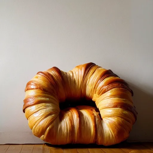 Image similar to sofa in the shape of croissant