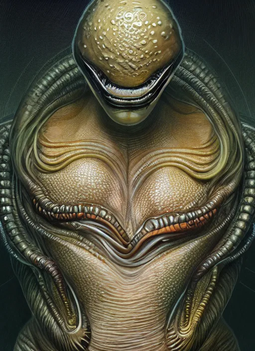 Image similar to far away, full body shot of elon musk as slimy anthropomorphic mollusk character, drool, intricate, elegant, highly detailed, digital painting, artstation, concept art, wallpaper, smooth, sharp focus, illustration, art by h. r. giger and artgerm and greg rutkowski and alphonse mucha