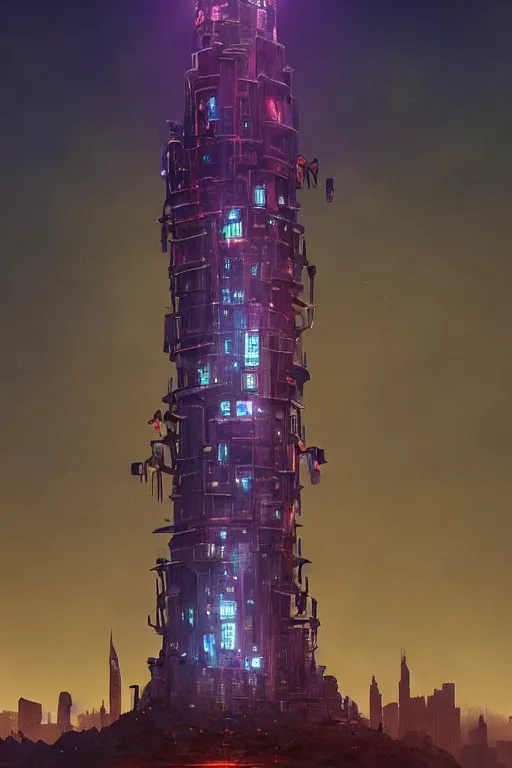 Image similar to wizard tower in downtown manhattan, an epic fantasy, dramatic lighting, cinematic, establishing shot, extremely high detail, photorealistic, cinematic lighting, artstation, by simon stalenhag, horizon forbidden west