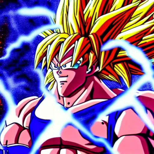 Image similar to an orangutan in dragon ball z going ultra instinct, 4 k, hyper realistic, dslr, high resolution, landscape, beautiful, anime, super saiyan, ultra instinct