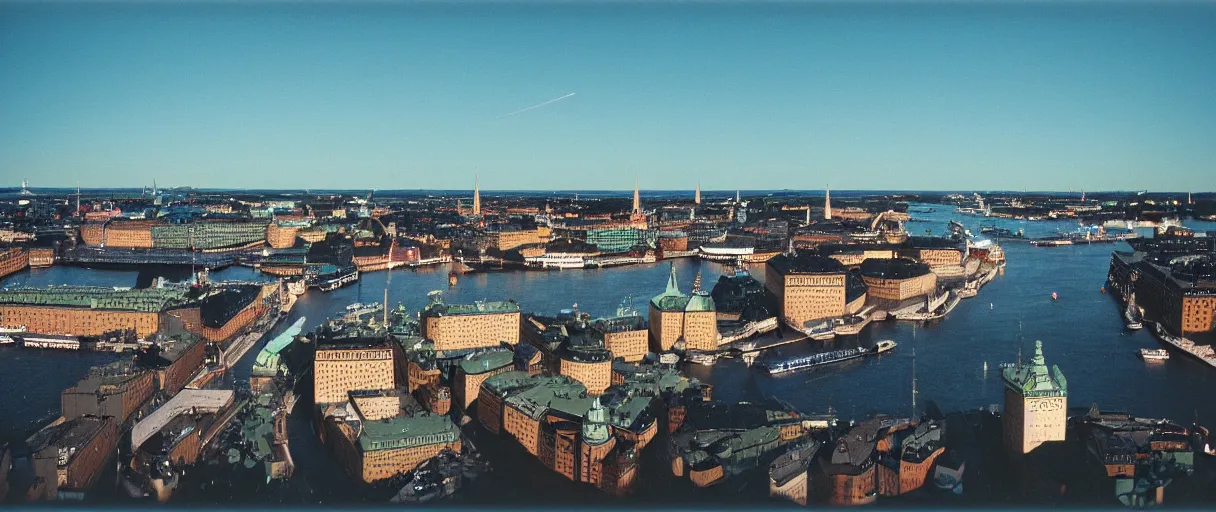 Image similar to Professional photo of Stockholm from the year 3000, Arriflex ii, 35mm lens, award-winning, city, traffic