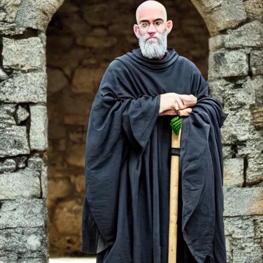 Image similar to michael stipe as a medieval monk