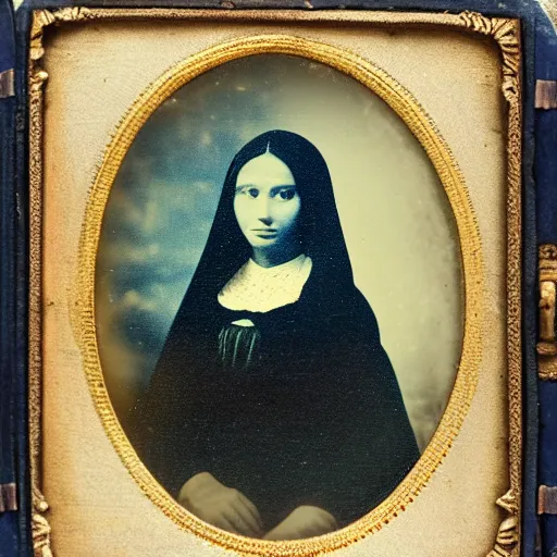 Image similar to daguerreotype of mona liza