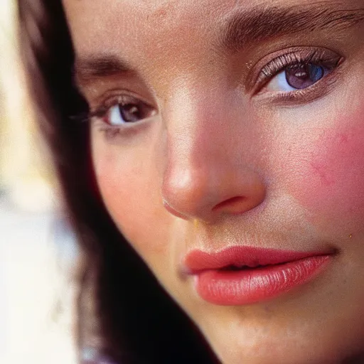 Image similar to closeup photo of a beautiful woman face, 8 0 mm lens, by martin schoeller, hyper realistic, fujifilm velvia 1 0 0