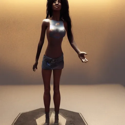 Image similar to A young beautiful giantess standing next to a small man who is only as tall as her ankle, beautiful lighting,digital art , highly detailed , high contrast, beautiful lighting, award winning , trending on art station, 8k, photorealistic,unreal engine 5