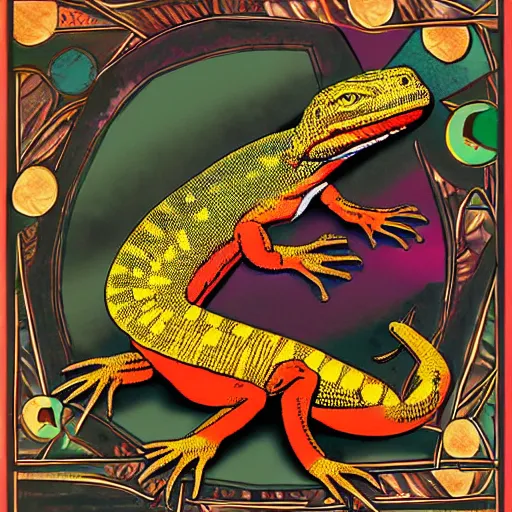 Image similar to Apofiss artwork, a lizard by Apofiss, in Apofiss style