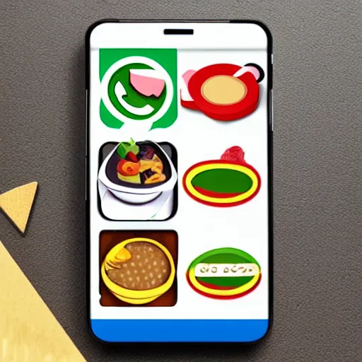 Image similar to a whatsapp stickers pack of lunch time, cartoon