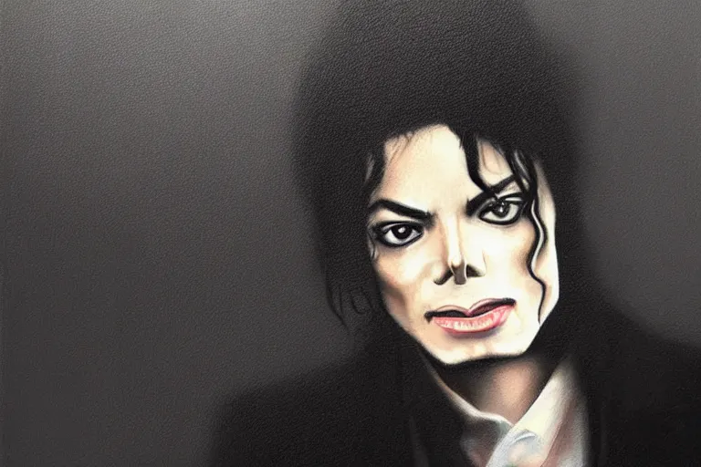 Image similar to michael jackson in the style of casey baugh,